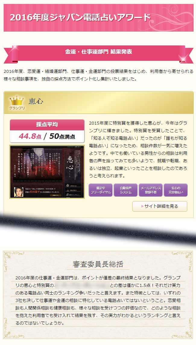 ジャパン電話占いアワード