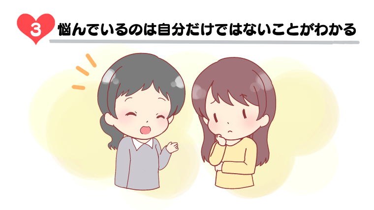 悩んでいるのは自分だけではないことがわかる