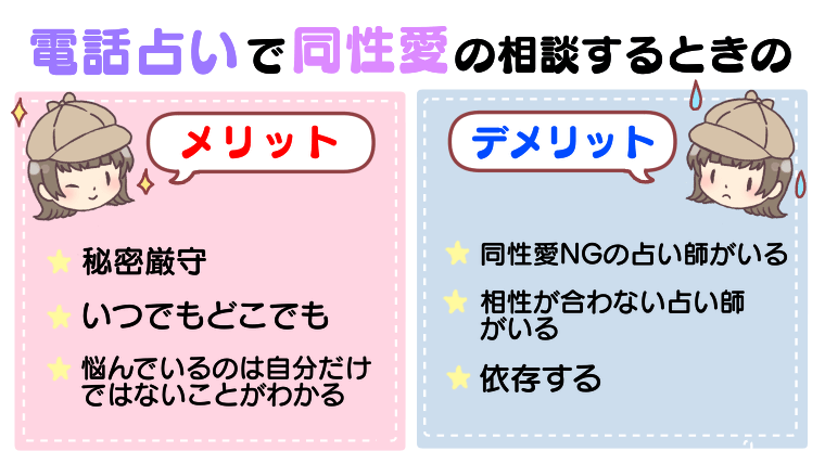 電話占いで同性愛（LGBT）の相談するときのメリット・デメリット