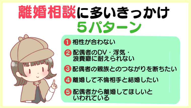 離婚相談に多いきっかけ5パターン